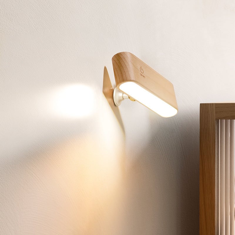 Lampada da tavolo in legno massello con carica magnetica 