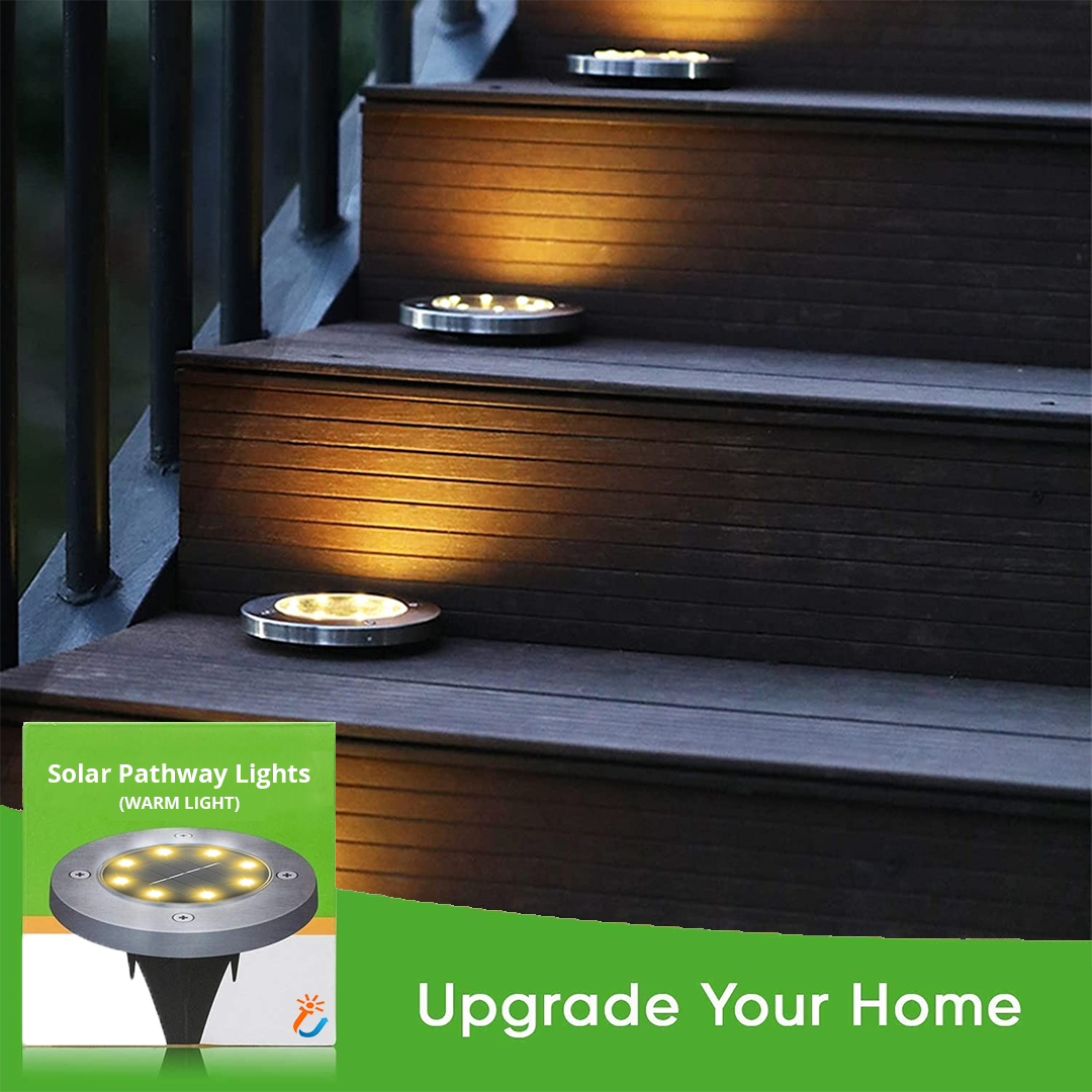 Dekorativ solcellelampe for utendørs stier (x4) 