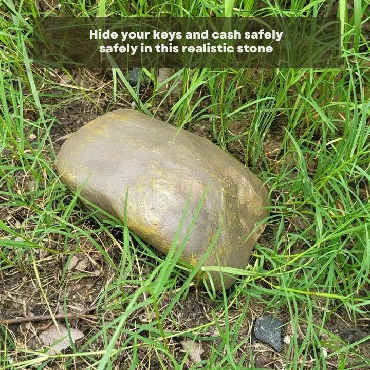 Diskrétní venkovní klíčová schránka ve tvaru kamene 