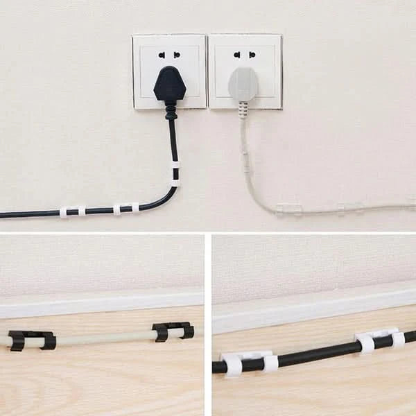 Fixações rápidas e discretas para cabos e fios (x20) 
