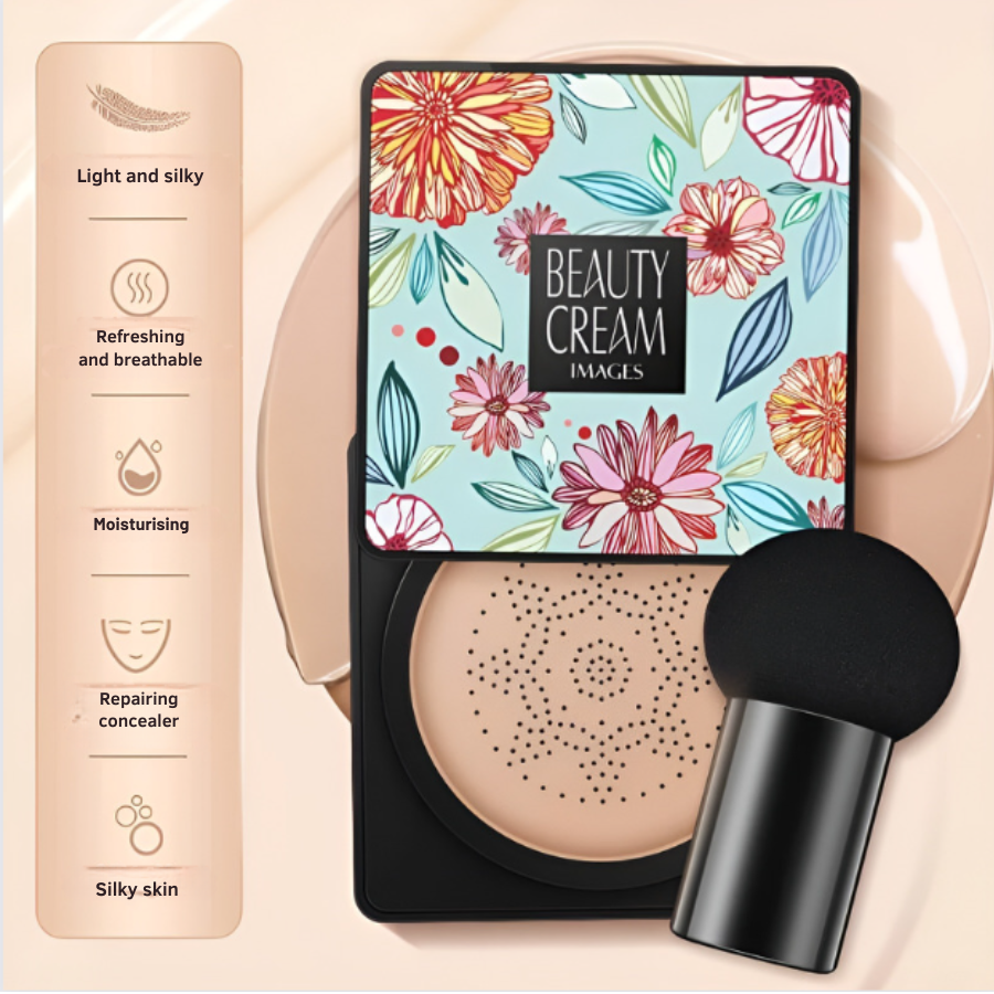 CC crema cushion con applicatore a forma di fungo 