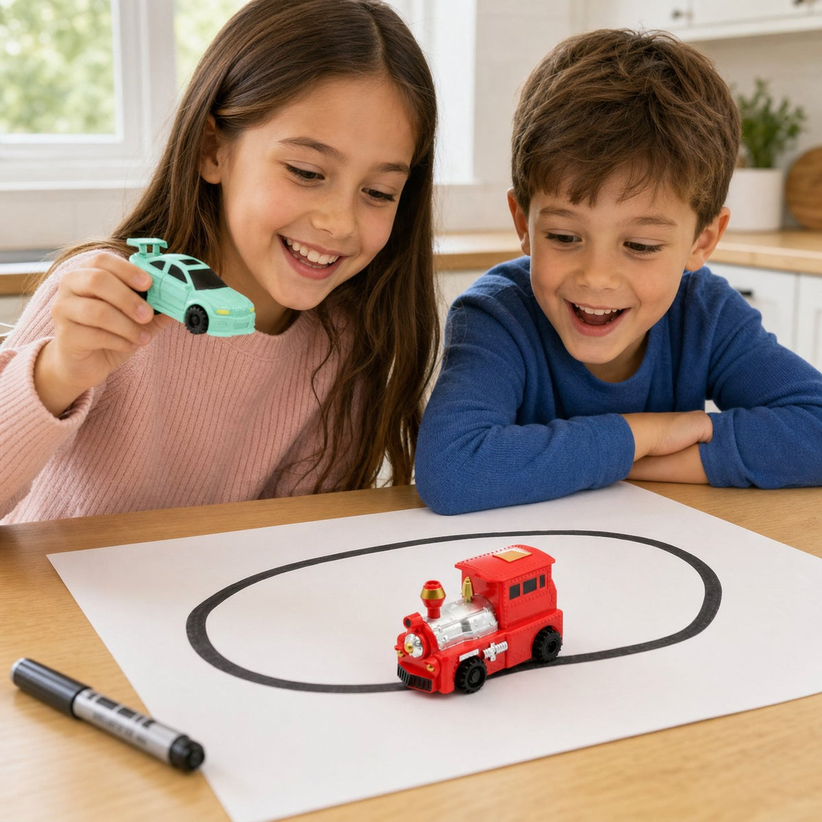 Das magische Auto, das Ihren Zeichnungen wie durch Zauberei folgt 