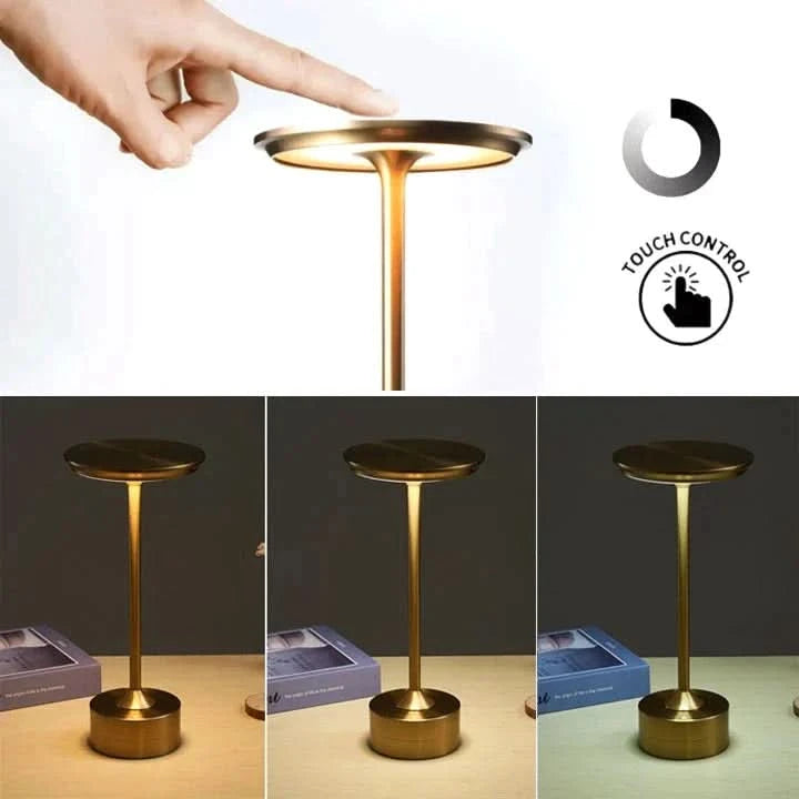 Lâmpada LED sem fio com design elegante e tátil 