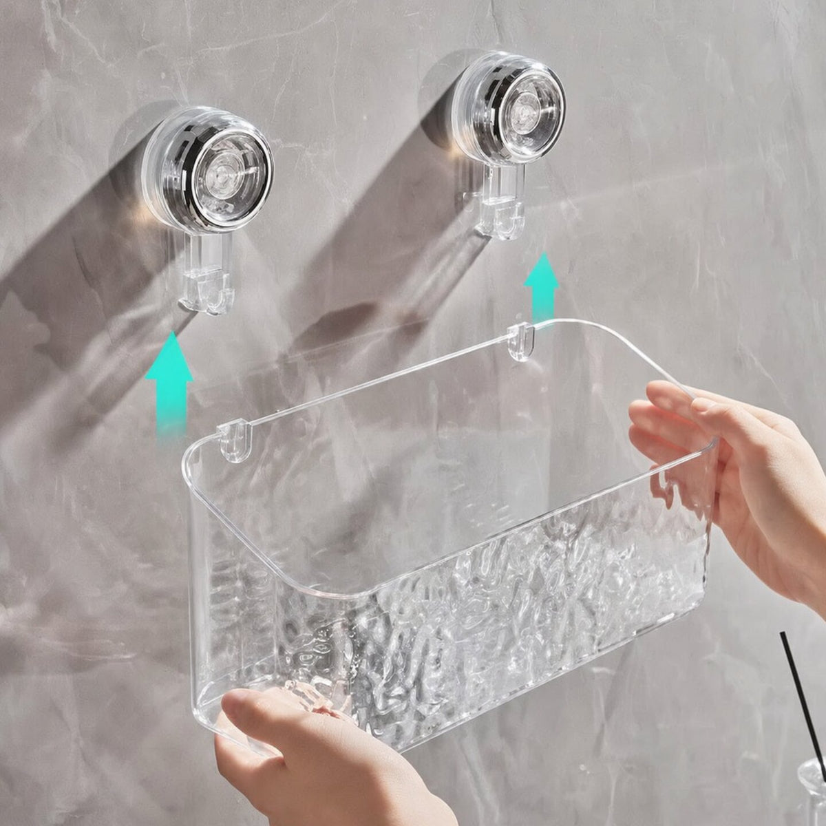 Praktisk vegghylle uten boring for badet 