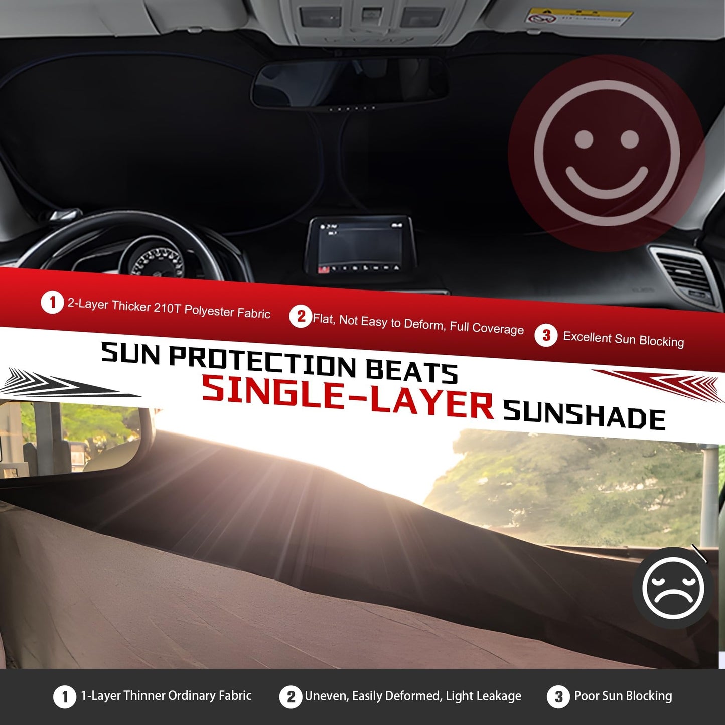Custom and effective car sunshade heat protection 