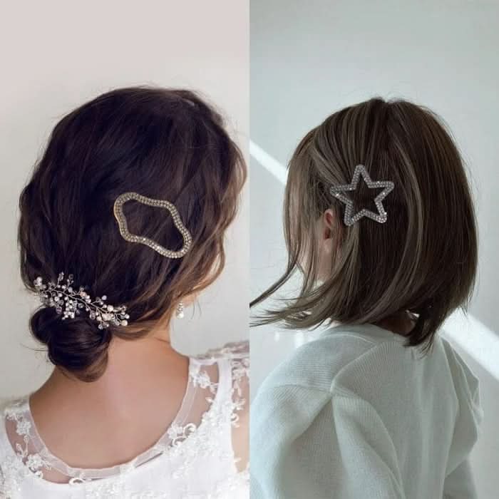 Grampinhos de cabelo elegantes e brilhantes (x4) 
