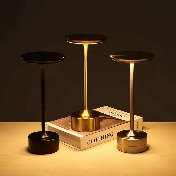 Lâmpada LED sem fio com design elegante e tátil 